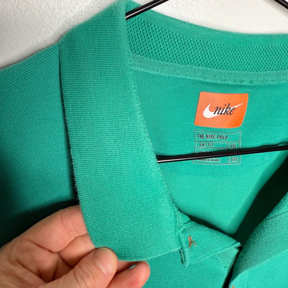 Nike Tiger Woods Frank Polo Shirt Mens XXL Neptune Green Masters Golf - Picture 5 of 10